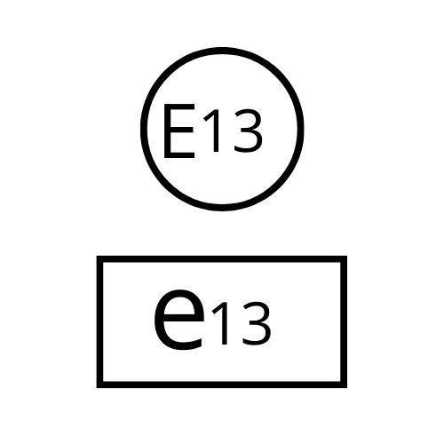 Les différents logo pour la marque de conformité e-Mark ou E-Mark