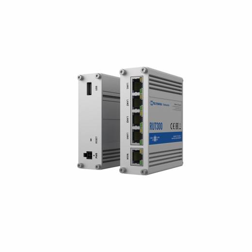 Routeur industriel RUT300 Ethernet avec 5 ports Ethernet, 2 ports USB, 2 E/S digitales de notre partenaire Teltonika