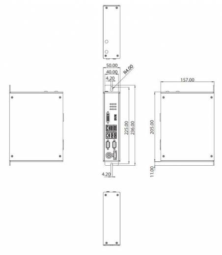 Dimensions PC Fanless NIFE 200S de chez Nexcom pour l'automatisation des usines