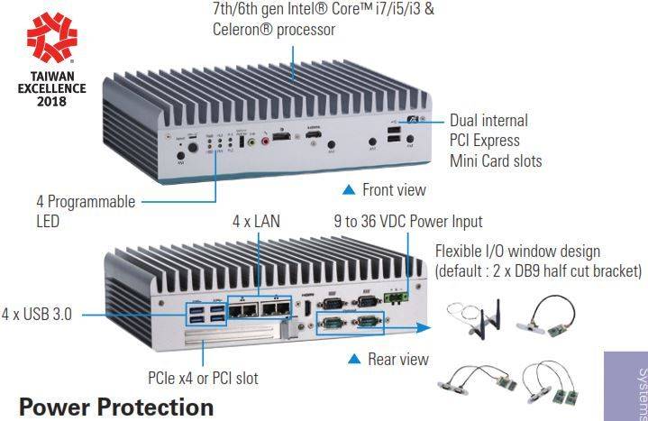 Caractéristiques du PC Fanless industriel eBOX700-891-FL de notre partenaire Axiomtek