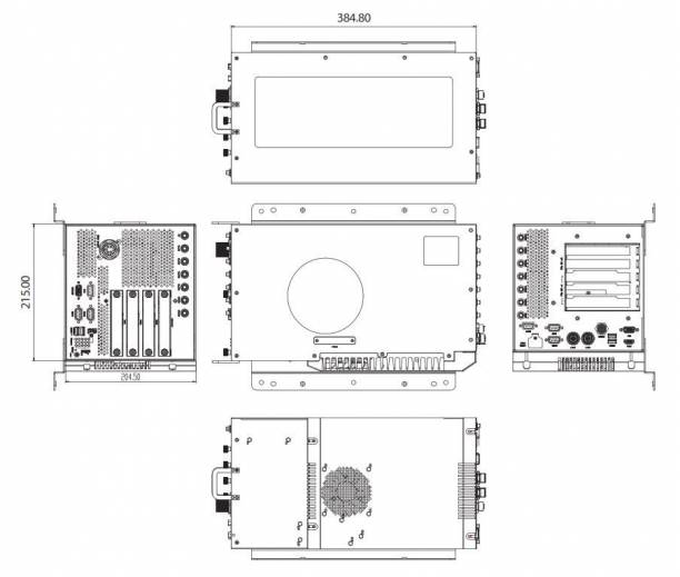 Dimensions de PC fanless ferroviaire aROK 8810 de notre partenaire Nexcom