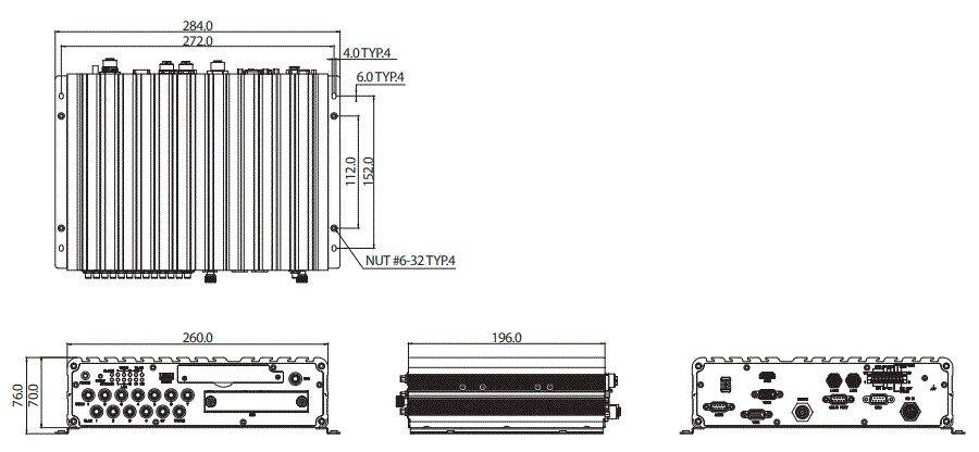 Dimensions du calculateur embarqué ferroviaire nROK 6221 de chez Nexcom