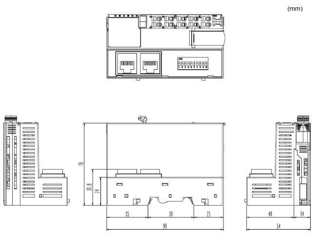 Dimensions de la tête de station CC-Link IE Field GN-9285 de notre partenaire Crevis