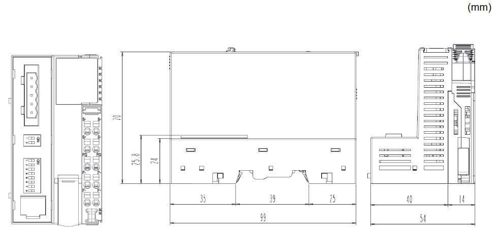 Dimensions de la tête de station DeviceNET GN-9212 de notre partenaire Crevis