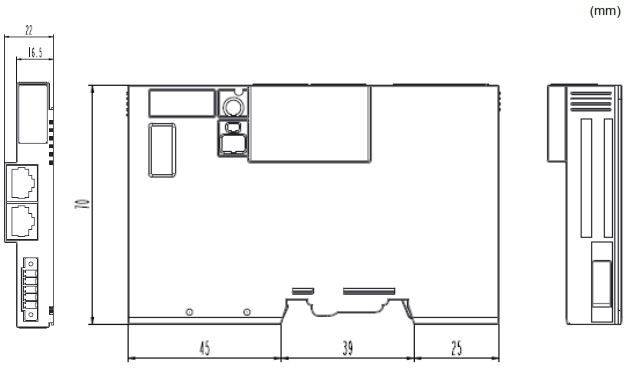 Dimensions de la tête de station GL-9084 CC-Link IE Field Basic de notre partenaire Crevis