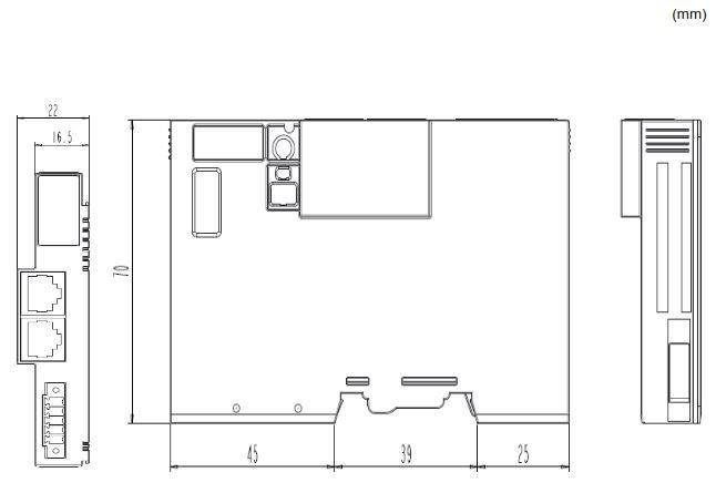 Dimensions de la tête de station GL-9089 Modbus TCP/UDP de notre partenaire Crevis