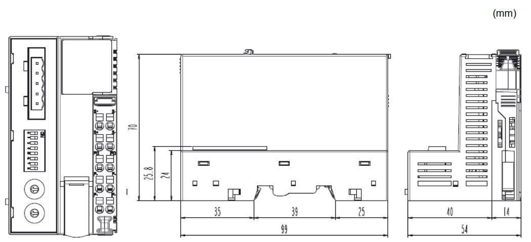 Dimensions de la tête de station CANopen GN-9261 de notre partenaire Crevis