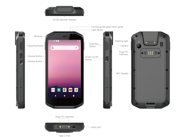 Caractéristiques de la tablette PDA petit format EM-Q51