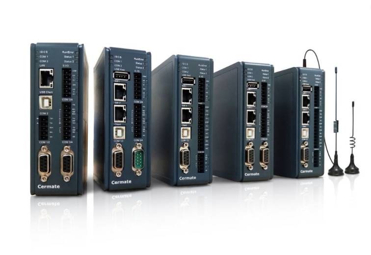 Famille de gateway de communication industrielle multi-protocoles 2 LAN et 1 adresse IP série ES-21 de chez Cermate
