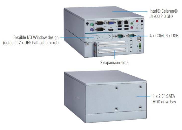 Caractéristiques PC Fanless basse consommation eBOX638-842-FL de chez Axiomtek