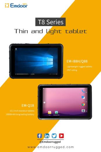 Tablette ultra durcie EM-I88H étanche IP67 MIL-STD-810G  | IP Systèmes