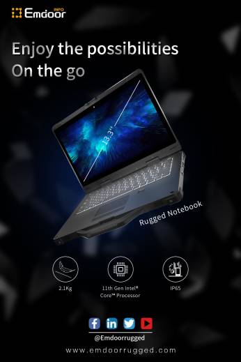 Tablette notebook/laptop EM-X33 Emdoor avec écran tactile capacitif 13,3 pouces
