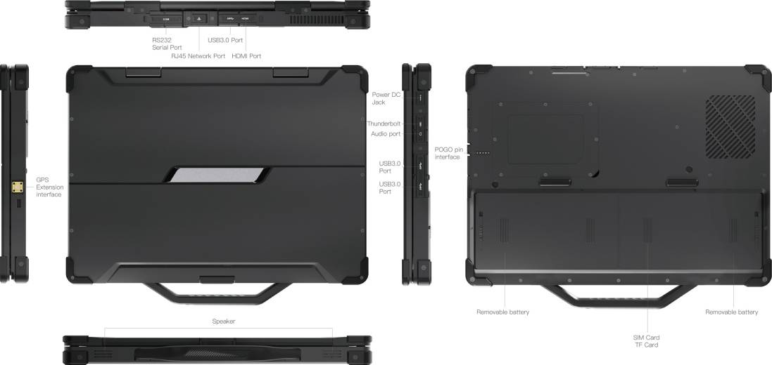 Caractéristiques Laptop industriel EM-X33 Emdoor