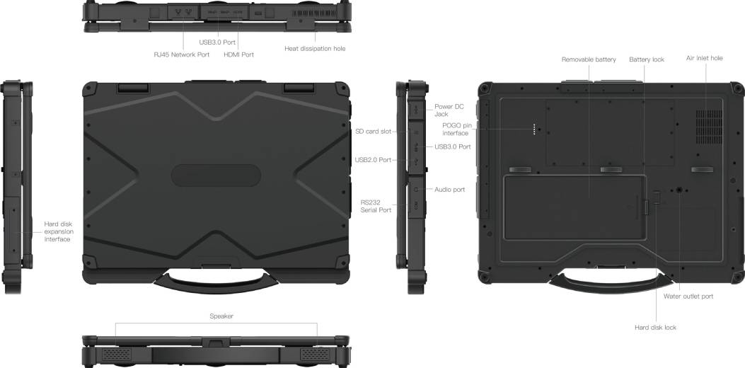 Caractéristiques PC laptop EM-X14T Emdoor écran 14 pouces