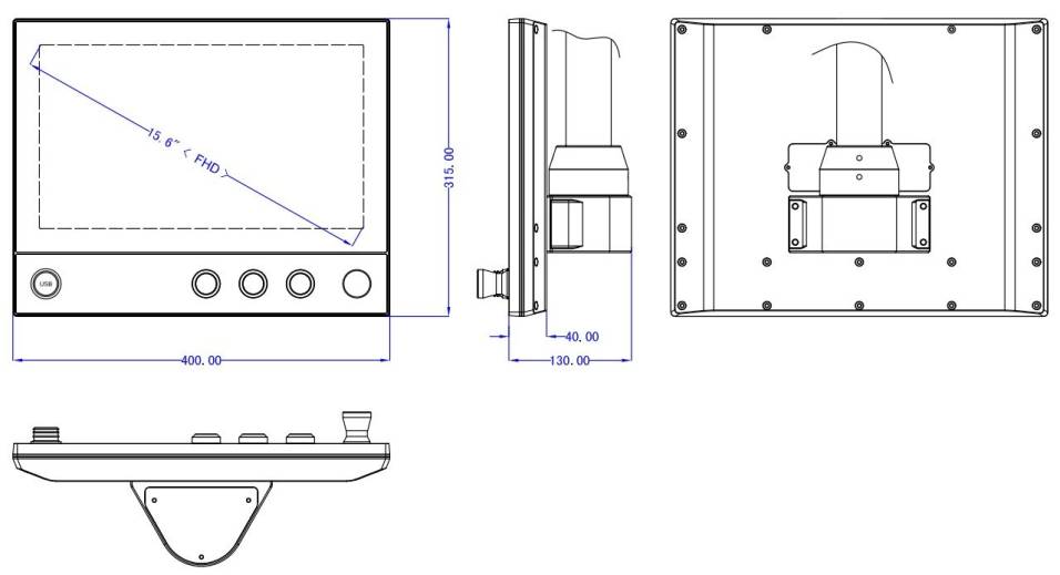 Dimensions Panel PC industriel Innoyond DCP-3156WAC