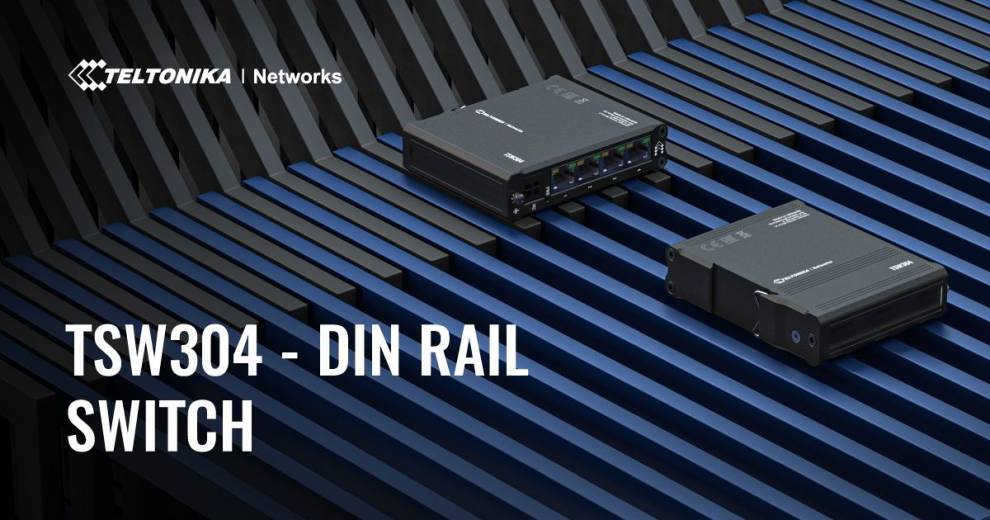 TSW304, le switch industriel Teltonika avec support Rail-DIN intégré