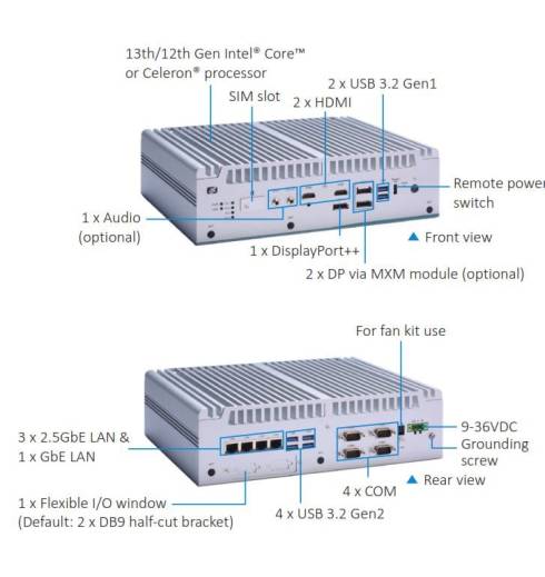 Caractéristiques techniques du PC Fanless eBOX671B Axiomtek