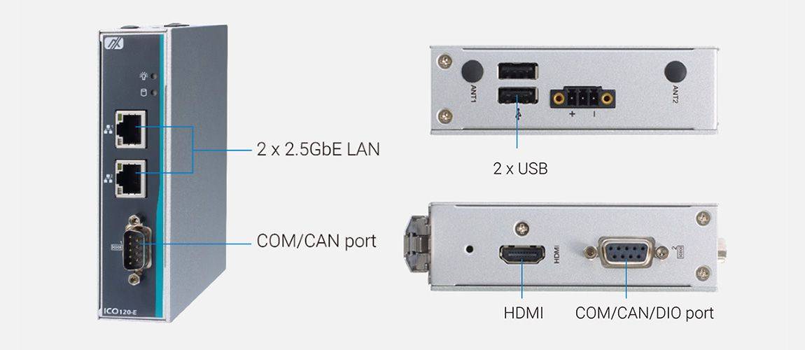 Fonctionnalités du PC industriel ICO120-E3350 Axiomtek