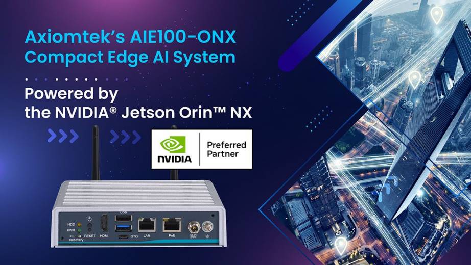Ordinateur sans ventilateur Edge AI AIE100-ONX avec module NVIDIA Jetson Orin NX Axiomtek