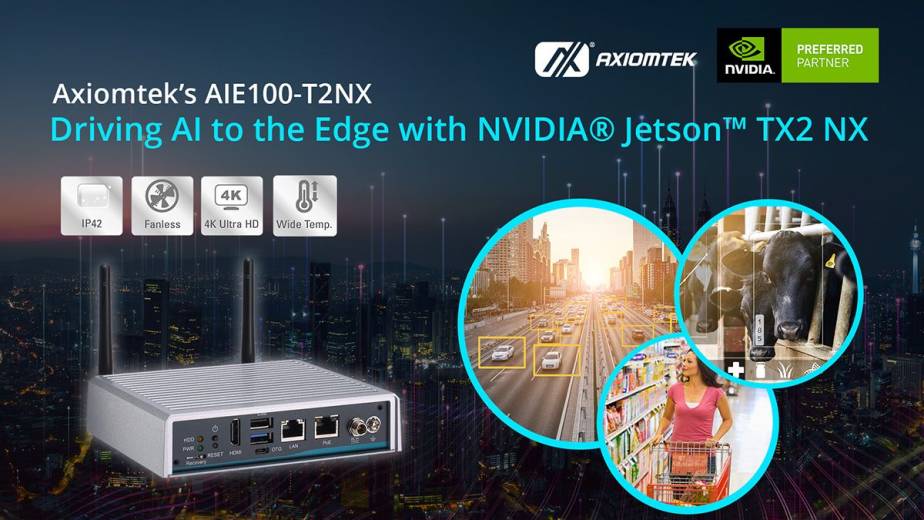 PC sans ventilateur Edge IA NVIDIA® Jetson™ TX2 NX avec GPU à architecture Pascal™ 256 cœurs CUDA