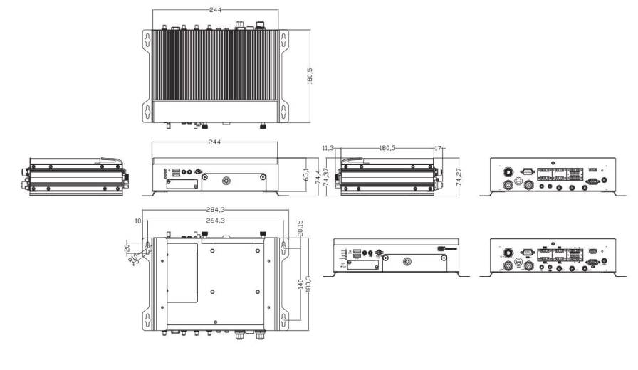 Caractéristiques PC embarqué ferroviaire tBOX323-835-FL Axiomtek