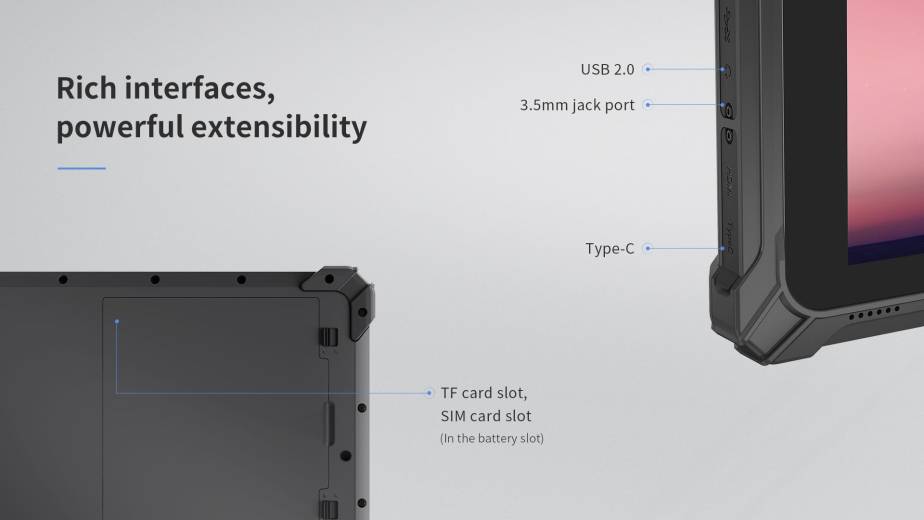 Tablette durcie EM-T87X avec de nombreuses interfaces en e/s