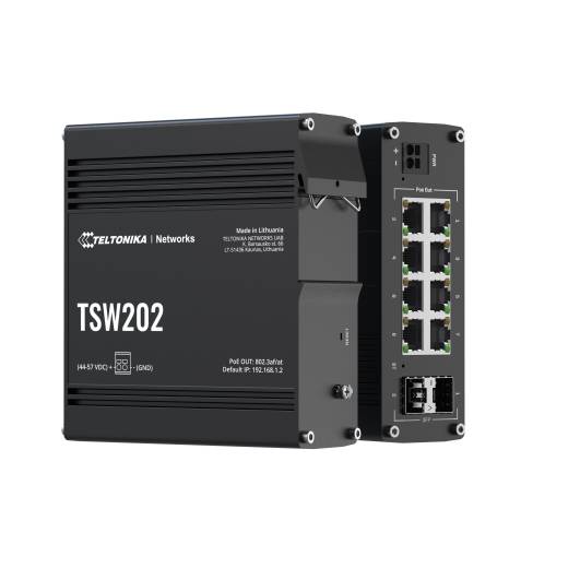 Switch industriel manageable avec 8 ports PoE+ TSW202 Teltonika