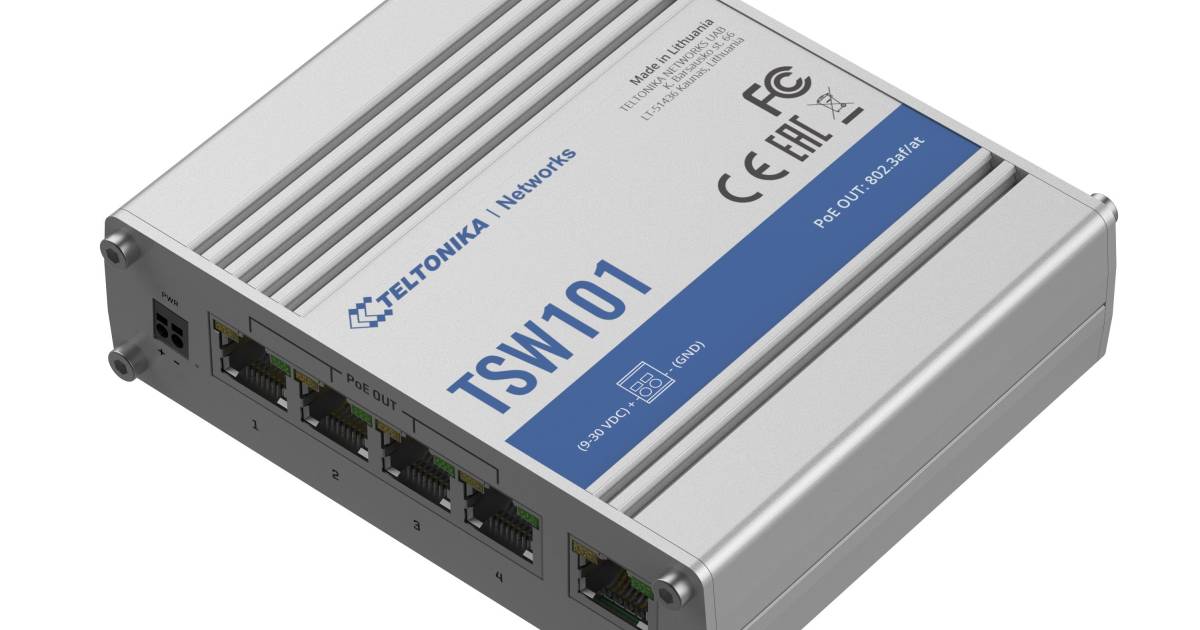 Switch industriel Ethernet 1000Mbps certifie E Mark TSW101 Teltonika
