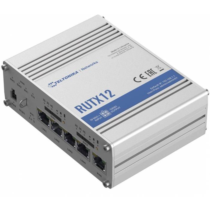 Routeur industriel Dual 4G LTE Cat. 6, 5 Ethernet, 2 SIM, 1 E/S digitale