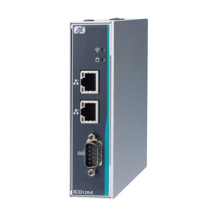 PC Fanless Rail-DIN embarqué Intel® Celeron® N3350 COM CAN DIO LAN USB HDMI face avant