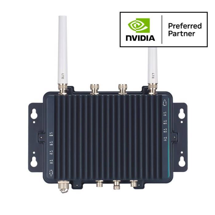 PC Fanless AI NVIDIA® Jetson Xavier™ NX IP67 9-36 VDC M.2 eMMC embarqué