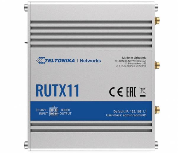 Routeur industriel RUTX11 4G LTE Cat. 6 avec 4 Ethernet, 2 SIM, Wifi, Bluetooth de notre partenaire Teltonika