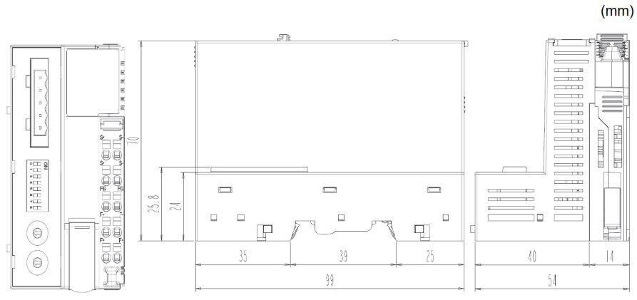 Dimensions de la tête de station Modbus RTU GN-9273 de notre partenaire Crevis