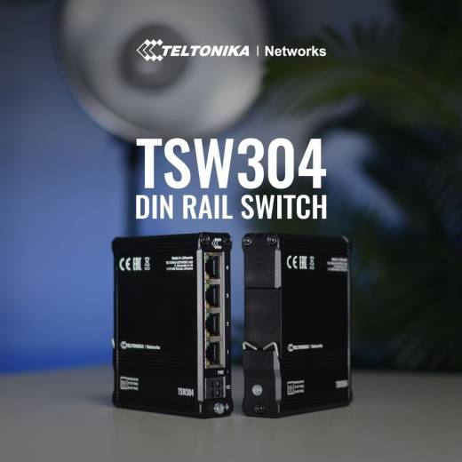 TSW304, le switch industriel Teltonika avec support Rail-DIN intégré