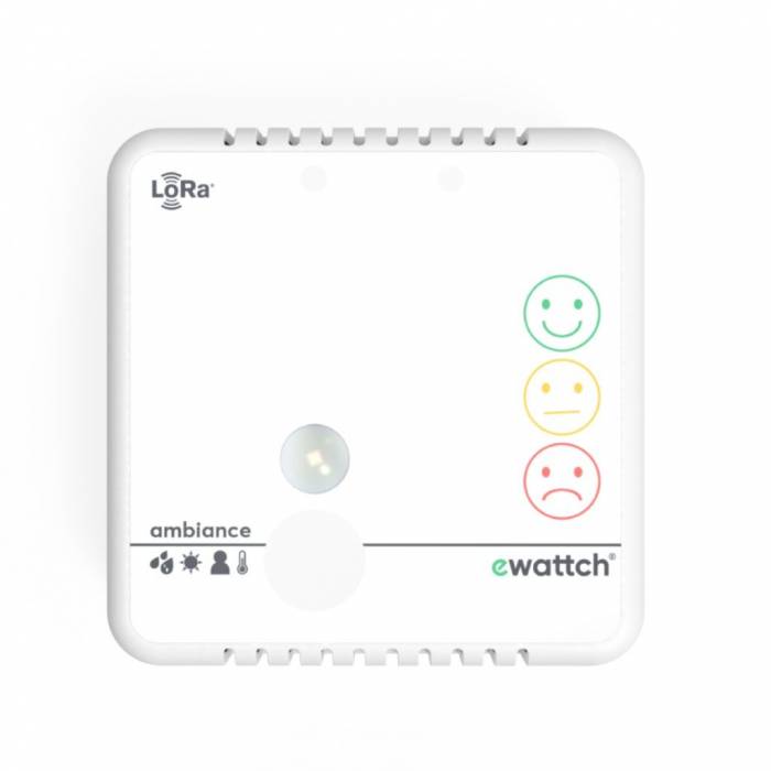 Capteur IoT LoRa® 5 en 1 : satisfaction, température, présence, humidité, luminosité - Ambiance Feedback Ewattch